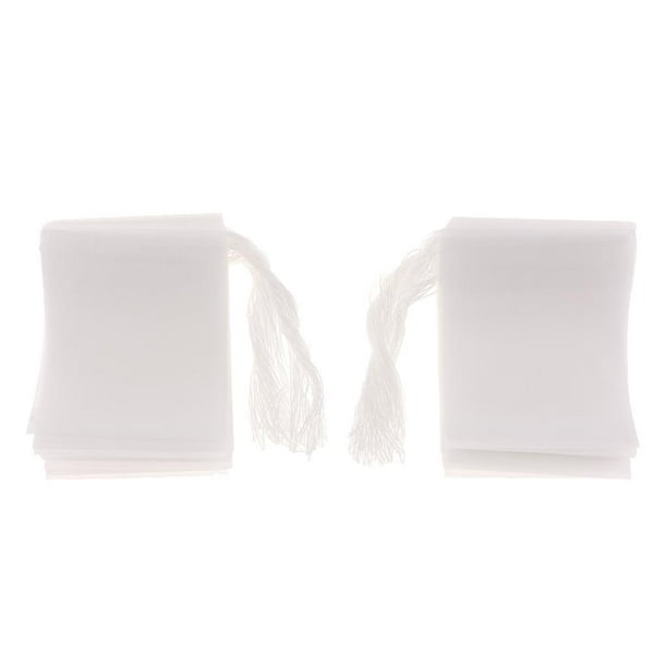 100 bolsitas de té desechables con filtro, plegables y con cordón Cordón 5x6cm