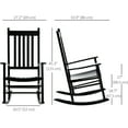 thumbnail image 3 of Outsunny Wooden Porch Rocking Chair Outdoor Patio Rocker Garden Single Leisure Reclining Seat Armchair Black, 3 of 10