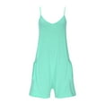 thumbnail image 5 of CheerKidz Womens Solid Color Suspender Jumpsuit Shorts Adjustable Straps Bodysuit Romper Elastic Waist Casual Summer Outfit(Mint Green,4XL), 5 of 7