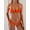 Orange, variant on Women's Triangle Bikini Set, Adjustable Halter Tie Side Two Piece Swimsuit, Solid Color Beach Bathing Suit for Vacation