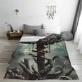 thumbnail image 5 of Pofeuu Zombie Flower Apocalypse Print Ultra-Soft Micro Fleece Blanket,for Bed Or Sofa,All Season Throw Blankets Flannel Blanket-50"x40", 5 of 7