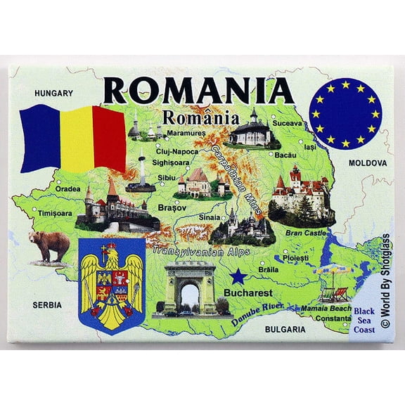 Romania EU Series Souvenir Fridge Magnet 2.5" X 3.5"