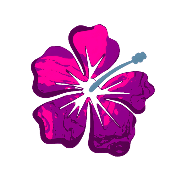 Pink Holographic Hibiscus Flower Car Sticker. Waterproof Vinyl Decal for Cars, Trucks, Bumper, Trunk and Windows. Tropical Floral Design, Durable and Easy to Apply