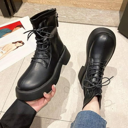 

Gubotare Snow Boots For Women Wedge Booties for Women with Heel Hidden Wedge Boots Ankle Boots Wedge Booties Black 6.5