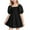 Black, variant on Luxalzxs Babydoll Mini Dress for Girl Summer Square Neck Puff Sleeve High Waist A-Line Smocked Dresses Toddler Baby Girl Solid Color Casual Boho Party Dress 3-14 Years