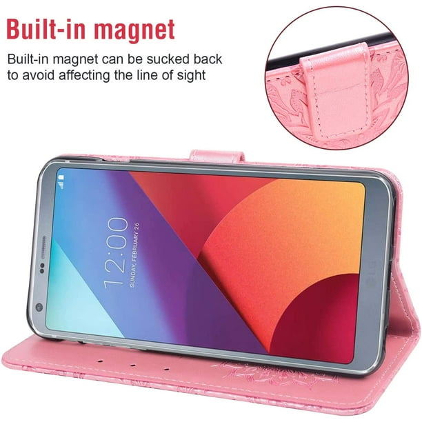 Phone Case for LG G6 Wallet Cases with Tempered Gl Screen
