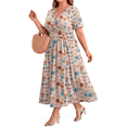 thumbnail image 3 of WellSize Plus Size Maxi Dresses for Women Casual V Neck Short Sleeve Floral Dress Summer Flowy Sundresses with Pockets, 3 of 8