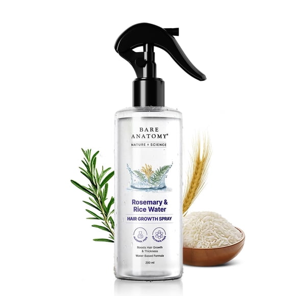 Spray para crecimiento y grosor del cabello Bare Anatomy Rosemary, 200 ml
