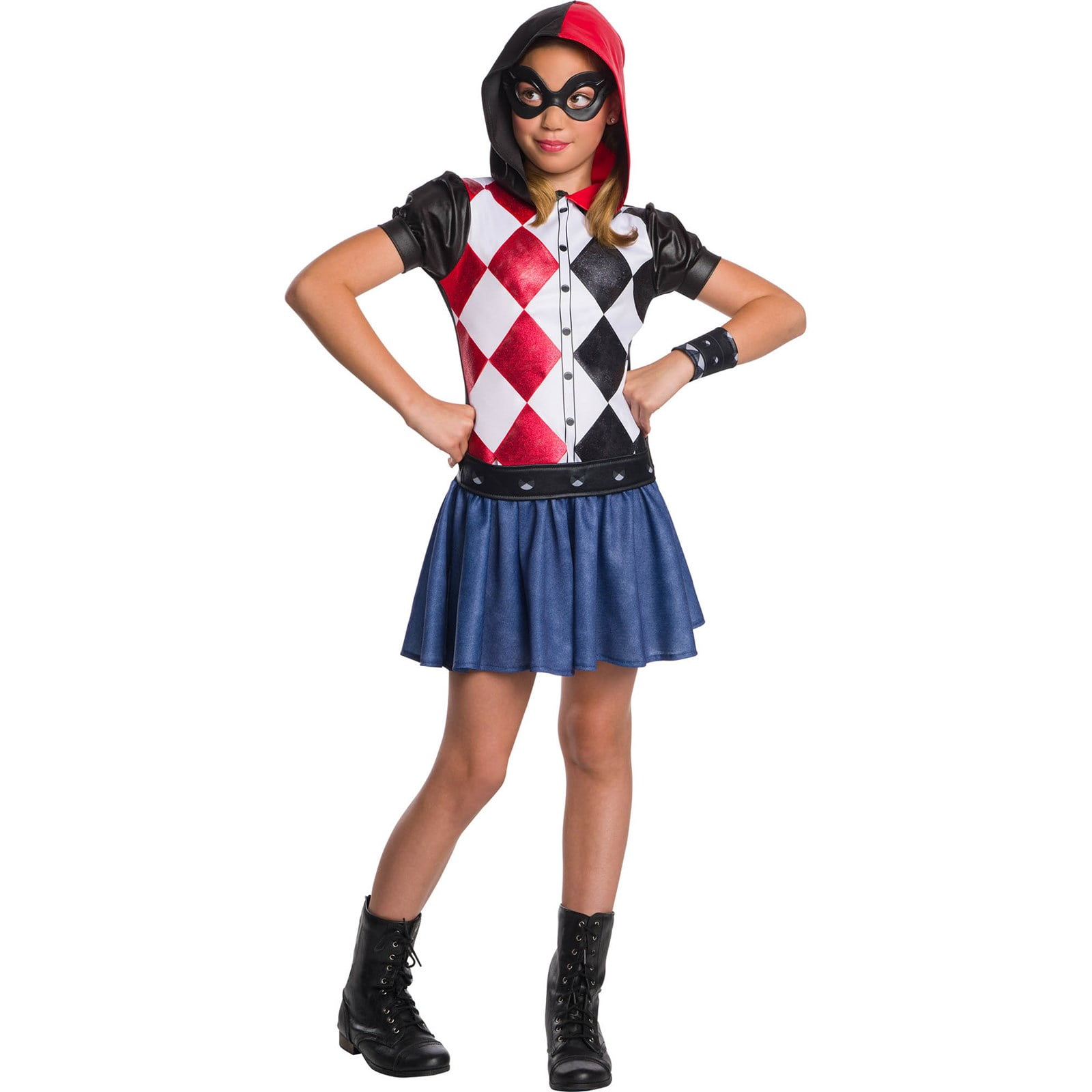 Superhero Hoodie Girls Fancy Dress Comic Book Day Avengers Childs Kids Costume 