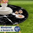 52 Inch Black & White Round Table Protector for Kitchen, Marbling Veins ...
