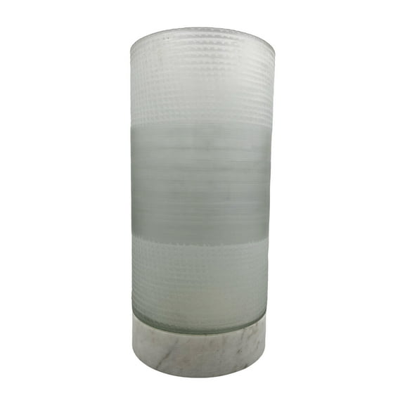 Decorative Handmade Glass Elegant Alabaster Cylinder Vase in White, 16.5