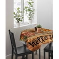 thumbnail image 3 of Orange Plaid Pumpkin Squirrel Square/Round Tablecloths 54x54,Vintage Thanksgiving Hello Fall Wheat Table Cloth Table Cover Indoor/Outdoor Tabletop Decor for Wedding Holiday Party Dinner Baby Shower, 3 of 7