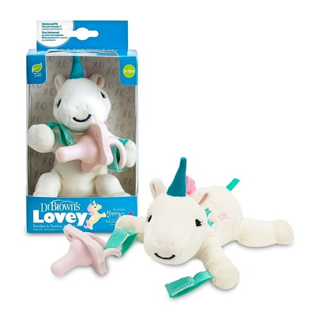 UPC: 0072239314364 | Dr. Brown s Baby Lovey Pacifier Holder & Teether Clip Unicorn with Pink HappyPaci 0-12m