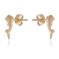 thumbnail image 2 of AVORA 10K Yellow Gold Satin Finish Diamond Cut Dolphin Stud Earrings, 2 of 6