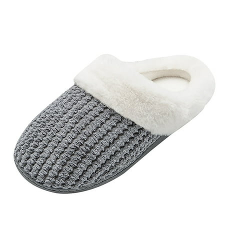 

Fluffy Slippers for Men Winter Warm Super Soft Fluffy Non-Slip House Slippers