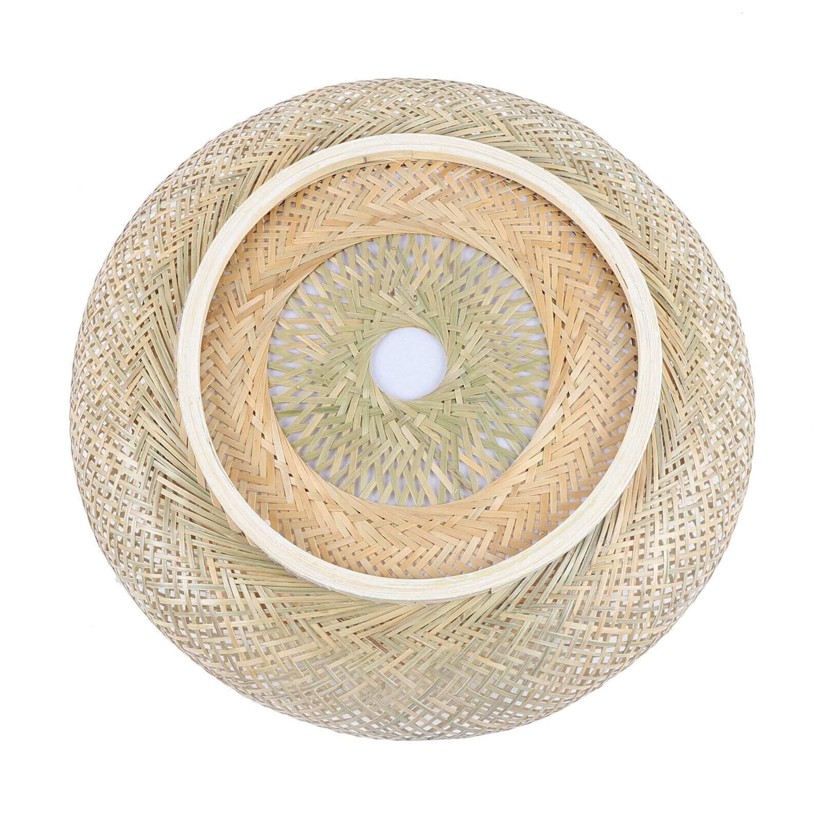 20" Bamboo Ceiling Light Flush Mount Pendant Lamp Vintage Chandelier Wicker Rattan Shade