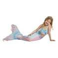 thumbnail image 6 of FUZHIQA Kid Girl Tail 3PC 3 Piece Girls Swimsuit Bathing Suits Bikini Fish Tail Set for Girls,E,110, 6 of 6