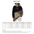 thumbnail image 6 of Women's Fashion Leopard Print Color Block Sweatshirt Top with Long Sleeves, Crew Neck, and Drop Shoulder in Khaki - Size M, 6 of 6