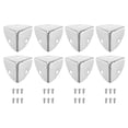 thumbnail image 1 of 8 Pcs Furniture Corner Edges Protector, 23mm Metal Edge Guard with Screws, Silver, 1 of 6