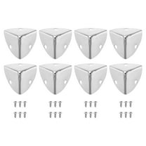 8 Pcs Furniture Corner Edges Protector, 23mm Metal Edge Guard with Screws, Silver