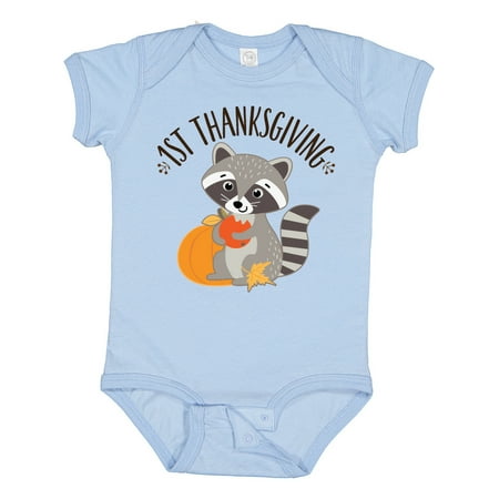

Inktastic 1st Thanksgiving Holiday Raccoon Gift Baby Boy or Baby Girl Bodysuit