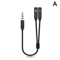 thumbnail image 1 of 3.5mm Headset Adapter Y-Splitter Jack Cable w/Separate Mic US Audio, 1 of 8