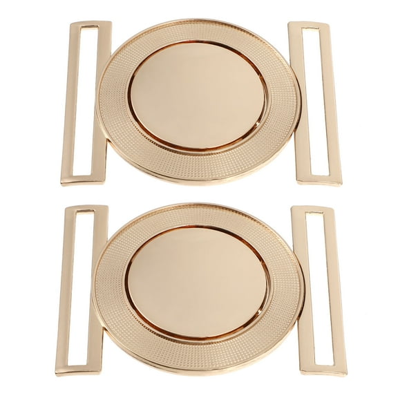 KONTONTY Set of 2 Golden Zinc Alloy Belt Button Connectors for Waist Belt Accessories