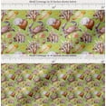 thumbnail image 2 of Soimoi Green Cotton Voile Fabric Crab,Shell & Coral Ocean Print Sewing Fabric Yard 42 Inch Wide, 2 of 7