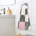 thumbnail image 5 of Pink and Black Checkered Pattern Cotton Face Towels Absorbent Hand Towel Soft Bathroom Towel for Kitchen Hotel Decoration, 5 of 7