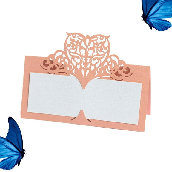 Raindrops 50pcs Iridescent Pink Paper Place Cards for Elegant Decor at Weddings Parties and Events