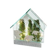 Maison Concepts Winter Forest Bear Led Glass Stand House (4.75 L X 2 W X 4.75 H)