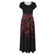 thumbnail image 4 of SMihono Robe Maxi Bohème d'Été pour Femmes Grande Taille Robe d'Été Colorée à Imprimé Floral pour Femmes Robes à Manches Courtes Robe Maxi Décontractée de Plage Robe Évasée de Plage, 4 of 6