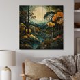 thumbnail image 2 of Designart "Emerald Canopy Bold Forest art painting VII" Landscapes Print on Natural Pine Wood, 2 of 5
