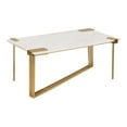 thumbnail image 1 of TOV Furniture Daneb 17"H Modern Marble Coffee Table in White/Angular Gold, 1 of 7