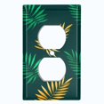 thumbnail image 2 of Metal Light Switch Plate Cover Tropical Jungle Palm Leaves Yellow Green JGL013, 2 of 13
