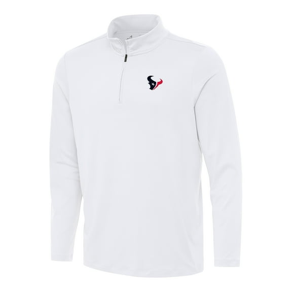 Men's Antigua White Houston Texans Reprocess Quarter-Zip Top