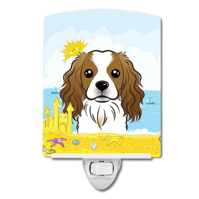 Carolines Treasures BB2092CNL Cavalier Spaniel Summer Beach Ceramic Night Light