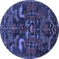 thumbnail image 1 of Ahgly Company Machine Washable Indoor Round Animal Blue Traditional Area Rugs, 6' Round, 1 of 4