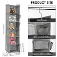 thumbnail image 2 of LINFANG 6 Shelf Hanging Closet Organizer, Hanging Storage Shelves with 2 Side Pockets and 2 Hooks, Foldable Heavy Duty Hanging Closet Dresser for Clothes Bags Shoes Toys, Gray, 2 of 9