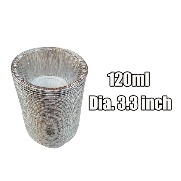 Sartenes profundas a pastel de hojalata de papel de aluminio desechables, fuerte de caja del congelador de la conductividad del cal 120ml 50Pcs
