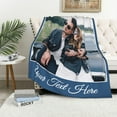 thumbnail image 3 of Custom Blanket with Picture for Couples, Personalized Flannel Throw Blankets,Custom Gifts for Girlfriend Boyfriend Her Him Wife Husband Birthday Blankets, 3 of 5