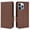 Brown, variant on Wallet Case for iPhone 14 Pro Max 6.7 Inch, Soft Silicone Lychee Pattern PU Leather Shockproof Flip Cover with Card Slots Holder Magnetic Clasp Lock Drop Resistant Kickstand Phone Case,Black