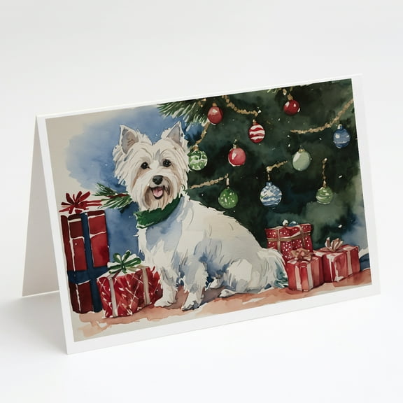 Westie Christmas Greeting Cards and Envelopes Pack of 8 7 in x 5 in