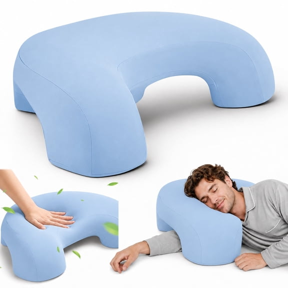 AMTPM Side Sleeper Pillow with Arm Holes, Ergonomic Memory Foam Cervical Pillow for Neck and Shoulder Pain Relief for Side Back Stomach Sleeper