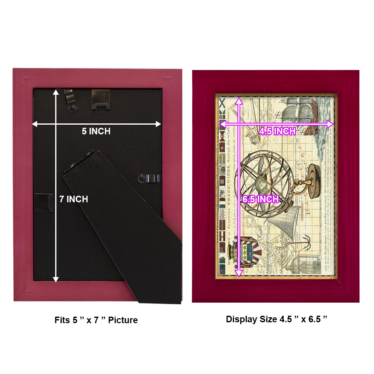 Nautical Map I -Framed Print w/glass-Cherry Red