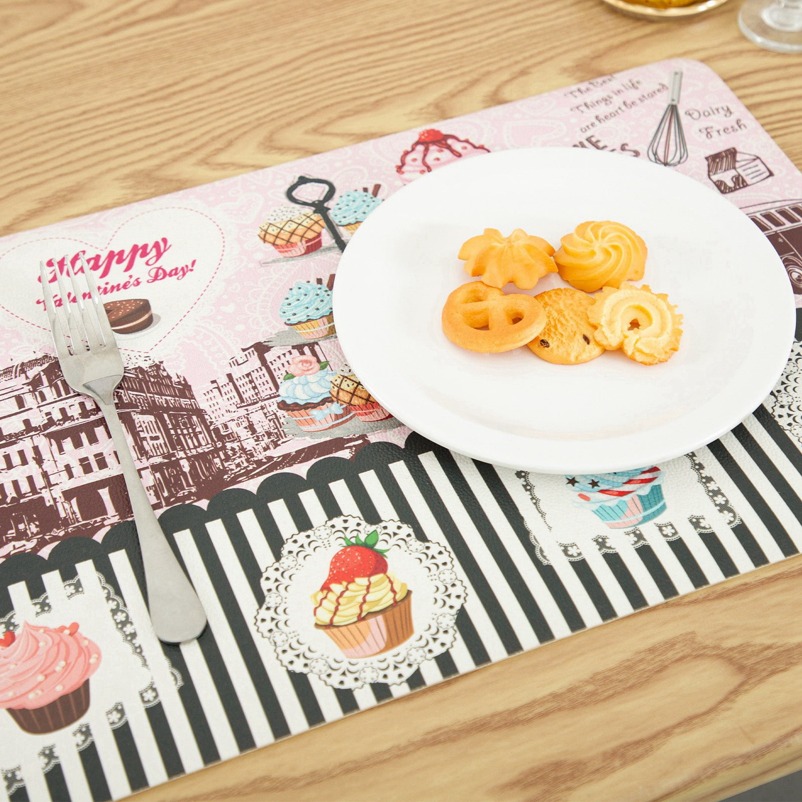 RAY STAR Placemats Set of 4, Vinyl Washable Wipeable Place Mats-12inx18in, Heat Resistant Waterproof Place Mat