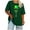 Army Green, variant on St Patricks Day Shirt Women Tops Women's St. Patrick's Day Print Plus Size Round Neck Short Sleeve Spring/Summer Base Layer T-Shirt Green 5X