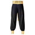 thumbnail image 5 of iiniim Men's Adult Arabian Prince Costume Halloween Persian Ara Genius Cosplay Vest Harem Pants Outfit Dark Purple&Black M, 5 of 7
