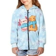 thumbnail image 3 of Uourmeti Snowflake Cute Capybara Axolotl Youth Athletic Sweatshirt Zip Up Hooded Long Sleeve with Pockets Sports Jacket for Gym Size 6-9, 3 of 7