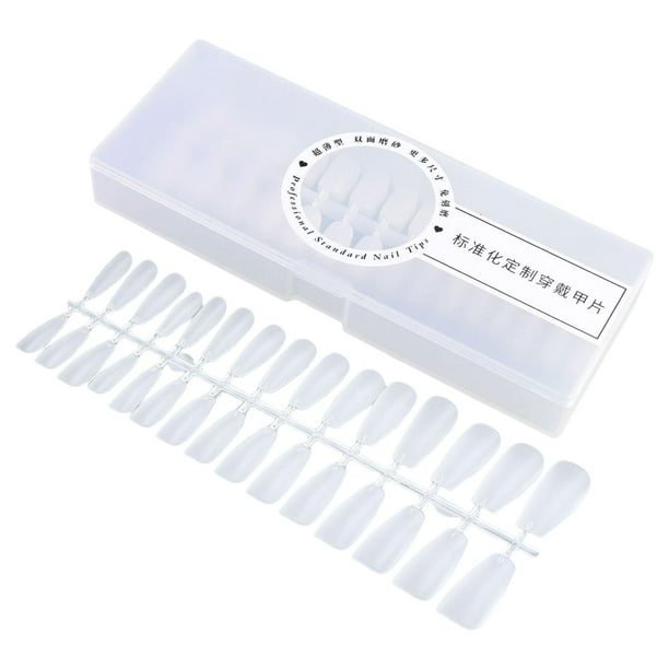 300 uñas postizas con punta de cobertura completa para mujeres y niñas, ligeras y elegantes para el hogar. Trapezoide Claro
